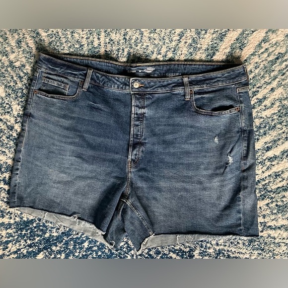 Old Navy Dark Blue High Rise O.G Straight Jean Shorts (NWOT) - Picture 3 of 9